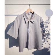 刺繡 | 亞麻 | 灰色襯衫