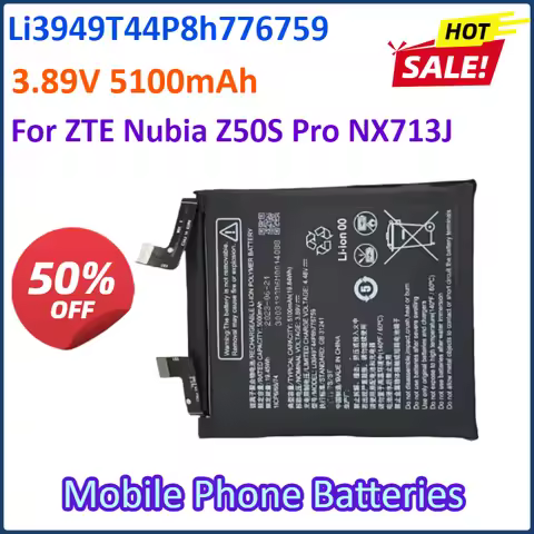 New Li3949T44P8h776759 3.89V 5100mAh Mobile Phone Battery for ZTE Nubia Z50S Pro NX713J Mobile Phone