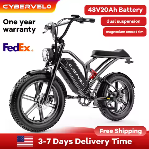 Cybervelo 20“x4.0” Fat Tire All-Terrain E-Bike, 1600w Peak Motor, 20AH Detachable Battery, Long Rang
