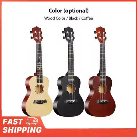 23inch Ukulele Acoustic Ukulele Kit with Storage Bag Strap Bridge Pin Pitch Shifter Pickup Tuner Cle
