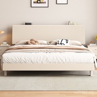 Solid Wood Bed Rice Double Bed 1.5 Rental House Single Household Simple Style Modern Style Bed 1.8 S