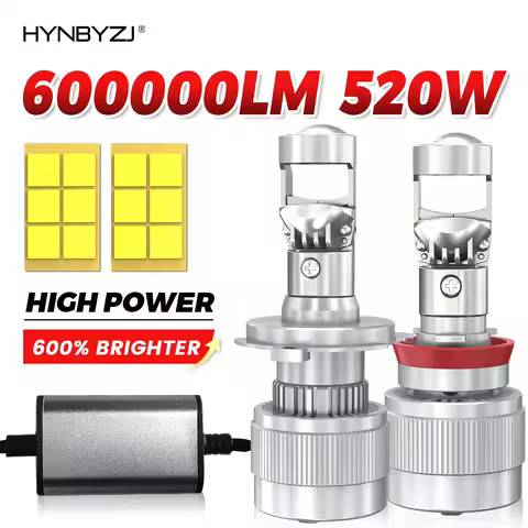 HYNBYZJ H11 4300K H7 Mini LED Projector Lens Canbus H4 Auto Headlight Turbo Lamp Automotive Projecto