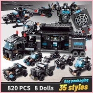 ☂ ♧ 820pcs City Police Station Building Blocks Compatible LEGO City SWAT Team Truck Blocks