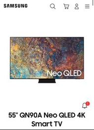 Samsung 55吋 QN90A Neo QLED 4K 電視