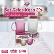 Glass cups (2 pcs) Rainbow cups, 2 pieces Rainbow handle cups