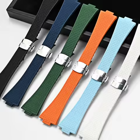 Fluoro Rubber Strap for Tissot PRX Powermatic Butterfly Buckle Men FKM Sport Waterproof Quick Releas