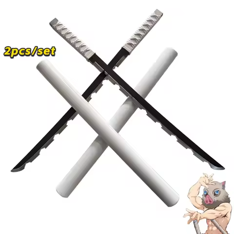 Demon Slayer Hashibira Inosuke Katana Assembled Sword Cosplay Props Orange Kyoujurou Tanjirou Tokito