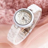 kezzi 時尚典雅 精緻鑲鑽 唯美氣質 白色陶瓷手錶/女錶Fashionable and elegant fine diamond - studded aesthetic temperament white ceramic watches / female form