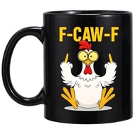ANOVEL F-Caw-F Funny Chicken Mug,White Elephant Gifts Hilarious FCawF Ceramic Coffee Cup for Men &  