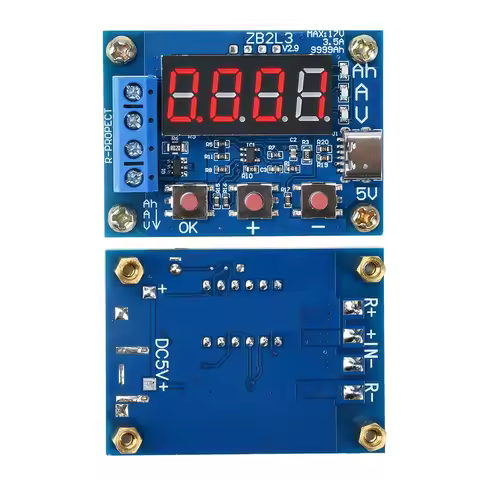 ZB2L3 DC 4.5-6V Digital Display Battery Capacity Tester Module Electronic Load Tester Micro USB/Type