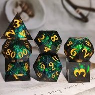 Resin DND Dice Set D&D, Dungeons & Dragons Dice , 7 Piece Polyhedral Roleplaying Dice, Sharp Edge RP