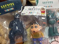 SOFVIPS 蠟筆小新 搪膠玩具 共三隻