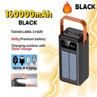 [Ready Stock]Solar Powerbank Fast Charging Solar Powerbank With Built-in Cable 160000mAH USB 3.0 Ori