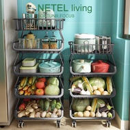 ﹉【New】Netel Kitchen Accessories And Organizers Vegetable Rack 2/3/4/5/6 Layers Multi-Function Rack C