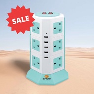 Hot Sale ENCO SIRIM Extension Plug Tower Surge Protection 12 Sockets 5 UBS Port Blue (DDV-5U12K WH/B