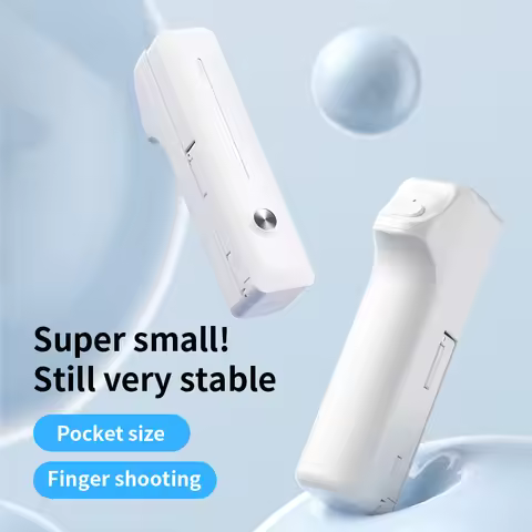 Mini Pocket Wireless Bluetooth Selfie Stick Ergonomic Anti-slip Handle Finger Button Stable Foldable