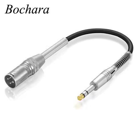 Bochara 30cm 6.5mm Stereo Jack Male to XLR Male Converter Audio Cable Shielded For Microphone Mixer