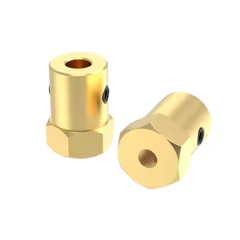 D12L18 12mm Hexagon Tire Connector Brass Coupling for 2/3/3.17/4/5/6/7/8mm Spindle Hex Adapter for R