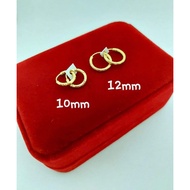 ◎▧10K Gold Loop earrings. Hypo and Non Tarnish. Long lasting.