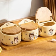 櫻桃小丸子 小丸子 調味罐 鹽罐 陶瓷 餐具 擺設 裝飾 公仔 禮物 送禮