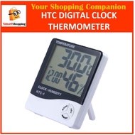 HTC Digital Clock Thermometer Hygrometer with Alarm Clock Digital Display