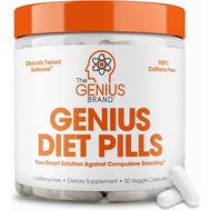 The Genius Brand Genius Diet Pills for Weight Loss Support, 50 Veggie Capsules Smart Appetite Suppre