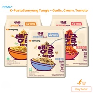 [Samyang] HALAL K-Pasta Tangle 3 Flavors 100g X 4EA / Garlic,Cream,Tomato