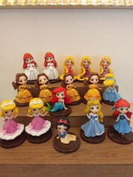 Qposket Disney Princess petit mini display figure Belle Aurora Rapunzel Mermaid Ariel Snow White Cin