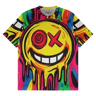 OXVAL T-Shirt Men's Fullprint T-Shirt - Melted Smiley