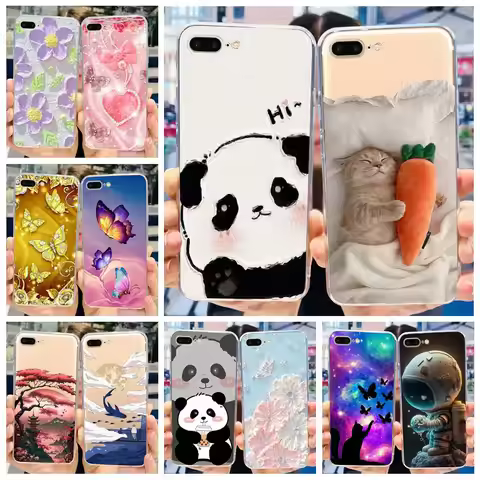 For IPhone 7 Plus Case iPhone8 Plus Fashion Painted Cover Clear Silicone Phone Case For iPhone 8 iPh