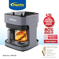 [Jesslynchin Exclusive] PowerPac Air Fryer 4.8L with Tempered Glass Basket (PPAF345)