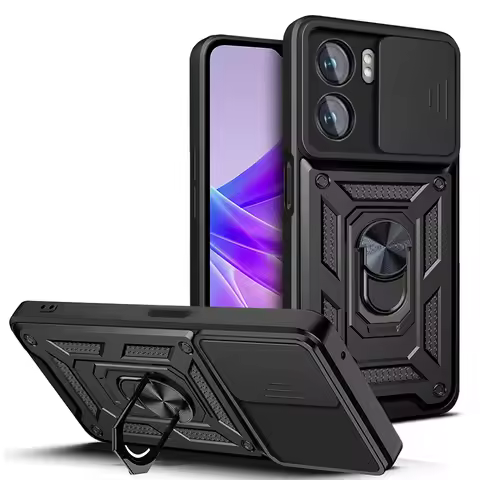 For OPPO A57s Case OPPO A77s Cover OPPO A57 A77 A57e 4G 5G Magnetic Ring Holder Armor Phone Case Sli