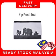 Cartoon Clear Plastic Zip Envelope File Bag Pencil Pen Case Document Bag