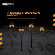 HITAM Black T socket wrench 8mm 10mm 12mm 14mm sock wrench T handle key T sabetzu 8 mm 10 mm 12 mm 1