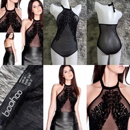 Sexy Underwear See-Through All Over Decorated With Velvet Patterns BOOHOO Neck Tie UK6 Bust 32-33"