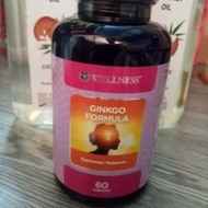 WELLNESS GINKGO GINKO GINGKO GINGO BILOBA FORMULA VITAMIN DAYA INGAT SARAF OTAK VERTIGO 60 KAPSUL