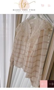 韓國yard格仔lace薄上衣外套blouse bijouthetwo bj2