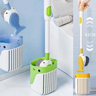 【PJX】 Wall Mounted Cartoon Whale-Shaped Toilet Brush with Soap Dispenser  Toilet Bowl Brush with Hol