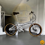 ⬜️ Fnhon Blast 22” 𝗠𝗥𝗧/𝗕𝘂𝘀-𝗳𝗿𝗶𝗲𝗻𝗱𝗹𝘆 14 Freebie 𝗟𝗶𝗴𝗵𝘁 Foldie Silver Yellow Folding Bicycle Foldable Bike Dahon Crius Fold