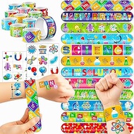 48 Science 24PCS Science Temporary Tattoos Stickers 24PCS Slap Bracelets Perfect for Themed Birthday