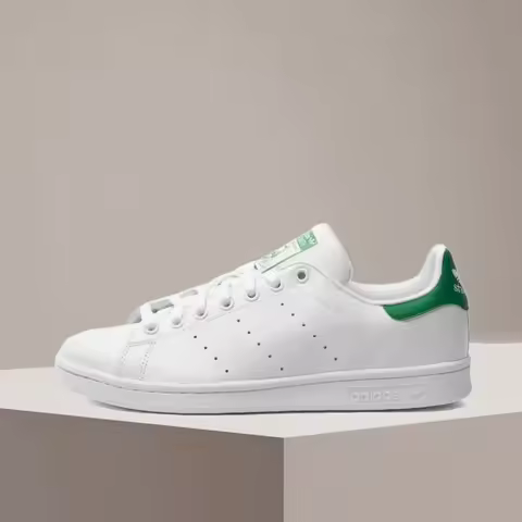 adidas Originals STAN SMITH Unisex Green Heel Cap Low-Top Tennis Shoes with Slip-Resistant, Durable 