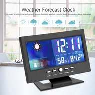 นาฬิกาปลุกตัววัดอุณหภูมิความชื้นดิจิตอลระดับ Comfort ปฏิทินพยากรณ์อากาศ