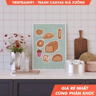 Tranh treo tường Bread Poster Printable Art For Kitchen Restaurant Bakery Cafe Digital Download tặng