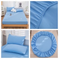 High quality 1050TC mattress cover 3in1 Queen Single Size Fitted Getah Keliling Cadar Fitted Bedsheet/Bedding/Sheet (Cadar Murah Hebat)