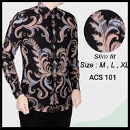 KEMEJA Colindion ACS66 Men's BATIK Shirt SLIM FIT Long Sleeve