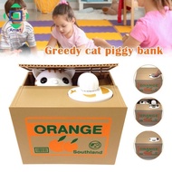 Stealing Coin Cat Box Cute Shaped Money Box Piggy Bank Durable for Kids Home