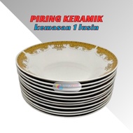 Piring Keramik 1 Lusin 12 pcs Murah / Piring Makan Keramik 1 Lusin