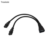 TREA C14 to 2x C13 Splitter C14 Male to C13 Female Power Splitter Adapter Cable
