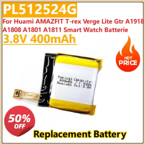 New PL512524G PL502524V Battery 3.8V 400mAh For Huami AMAZFIT T-rex Verge Lite Gtr A1918 A1808 A1801
