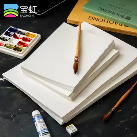 BaoHong Artist Grade Watercolor Paper 300gsm 100% Cotton 140lb Watercolour Block for Painting Gouach